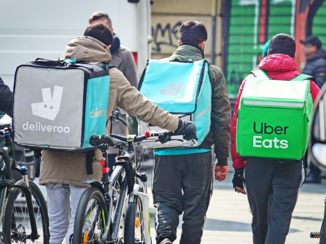 platform fietskoeriers Deliveroo Uber Eats